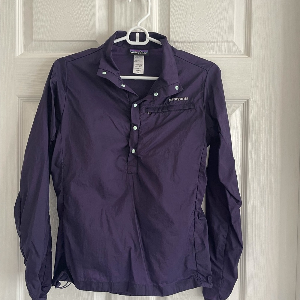 Purple Patagonia wind breaker